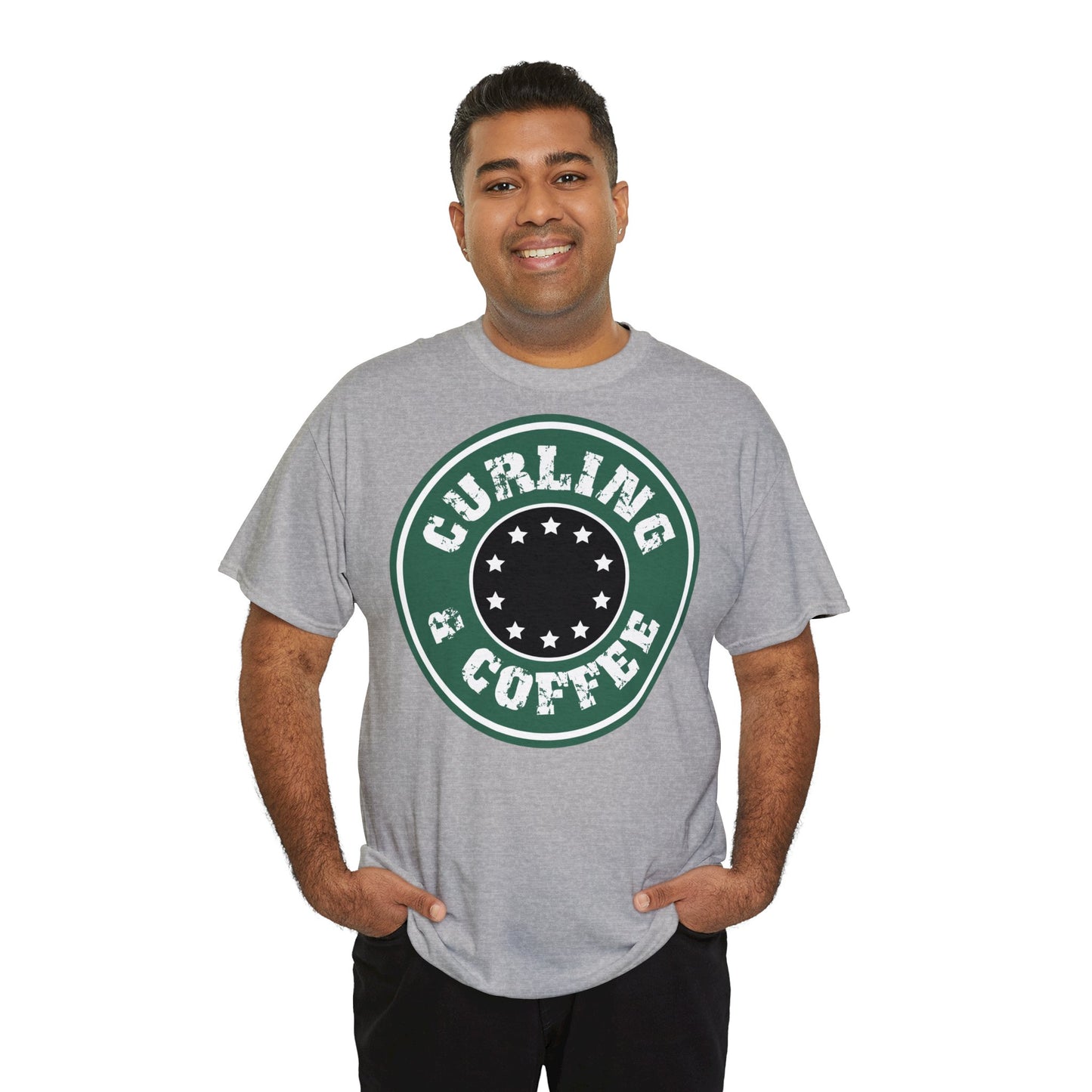 Curling & Coffee Design 2 Curling Unisex Heavy Cotton Tee