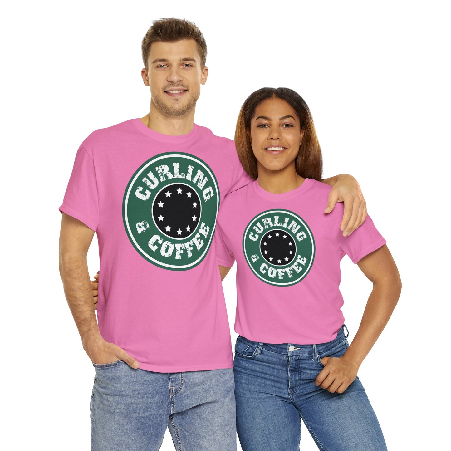 Curling & Coffee Design 2 Curling Unisex Heavy Cotton Tee