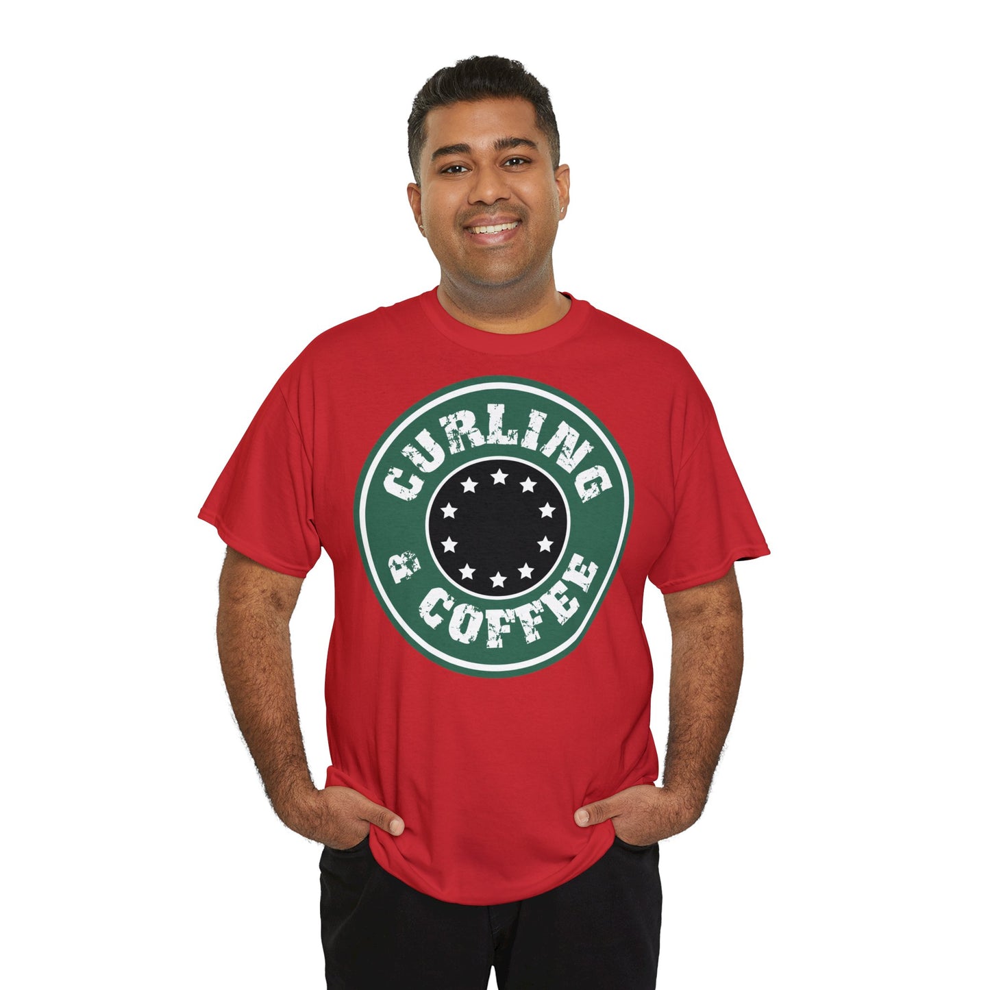 Curling & Coffee Design 2 Curling Unisex Heavy Cotton Tee