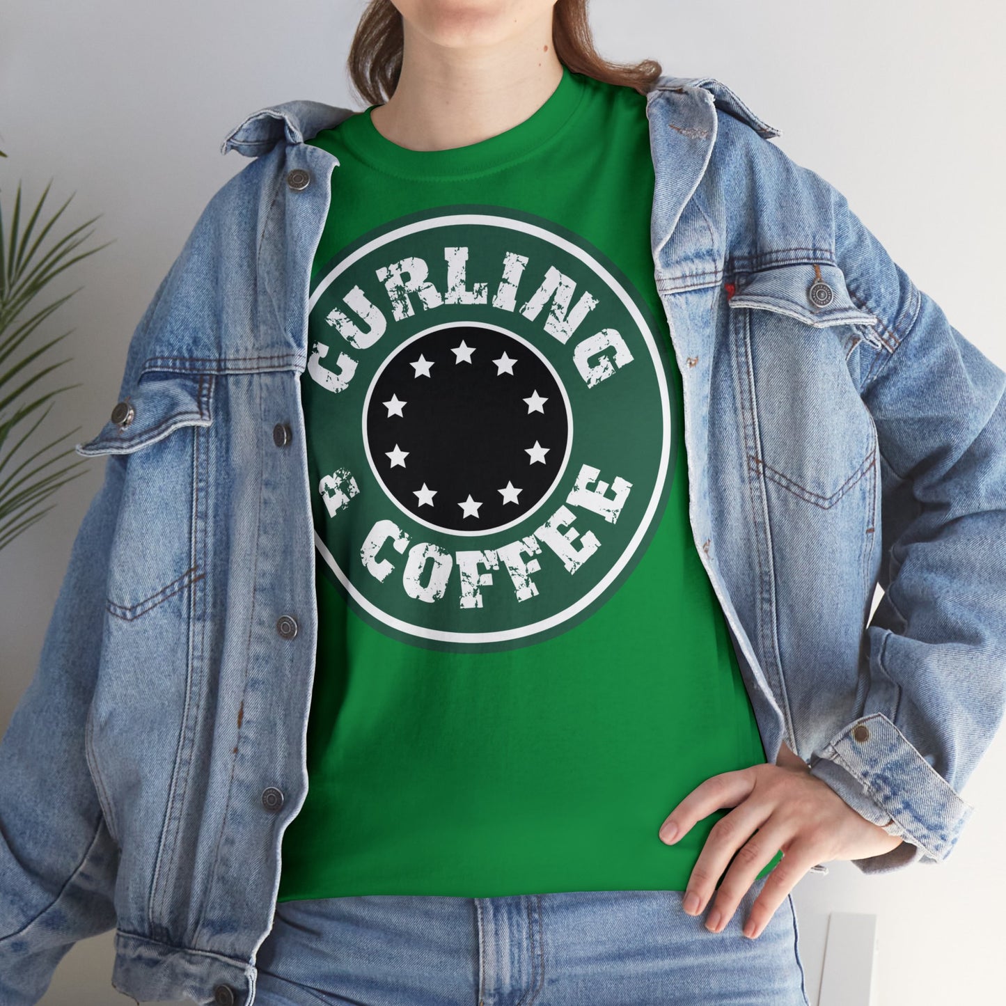 Curling & Coffee Design 2 Curling Unisex Heavy Cotton Tee