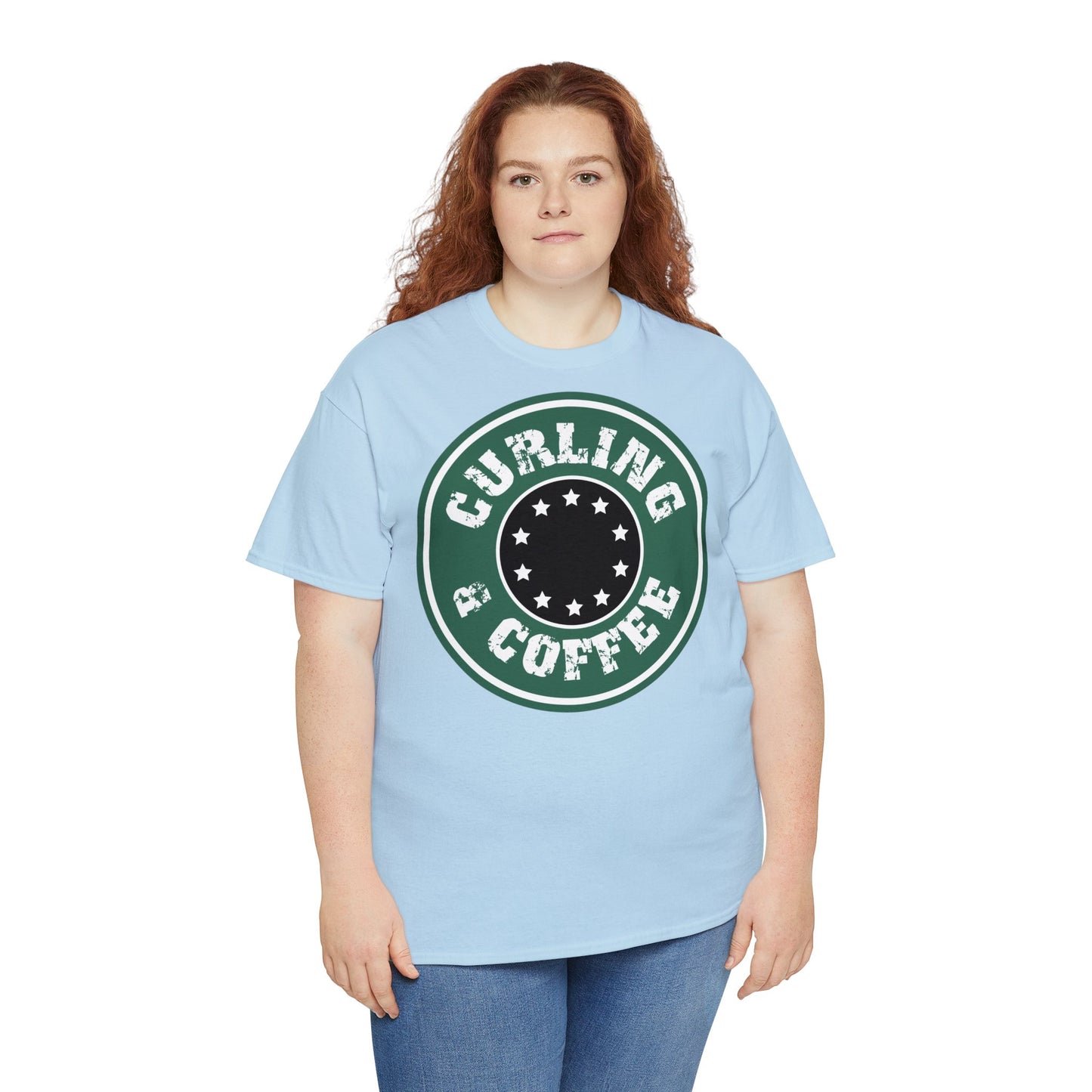 Curling & Coffee Design 2 Curling Unisex Heavy Cotton Tee