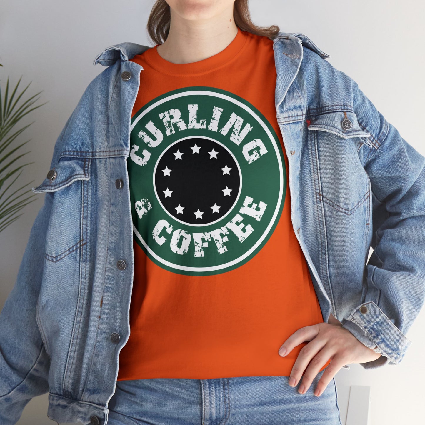 Curling & Coffee Design 2 Curling Unisex Heavy Cotton Tee
