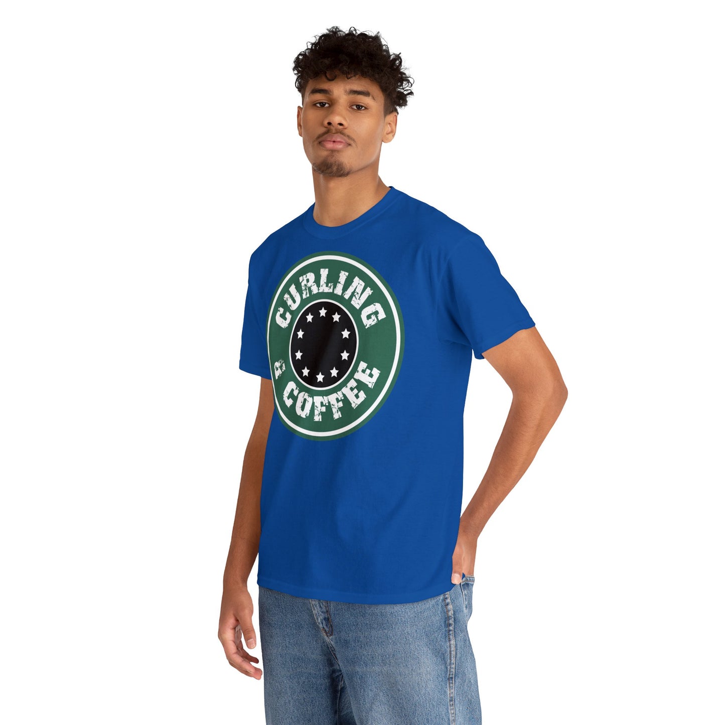 Curling & Coffee Design 2 Curling Unisex Heavy Cotton Tee