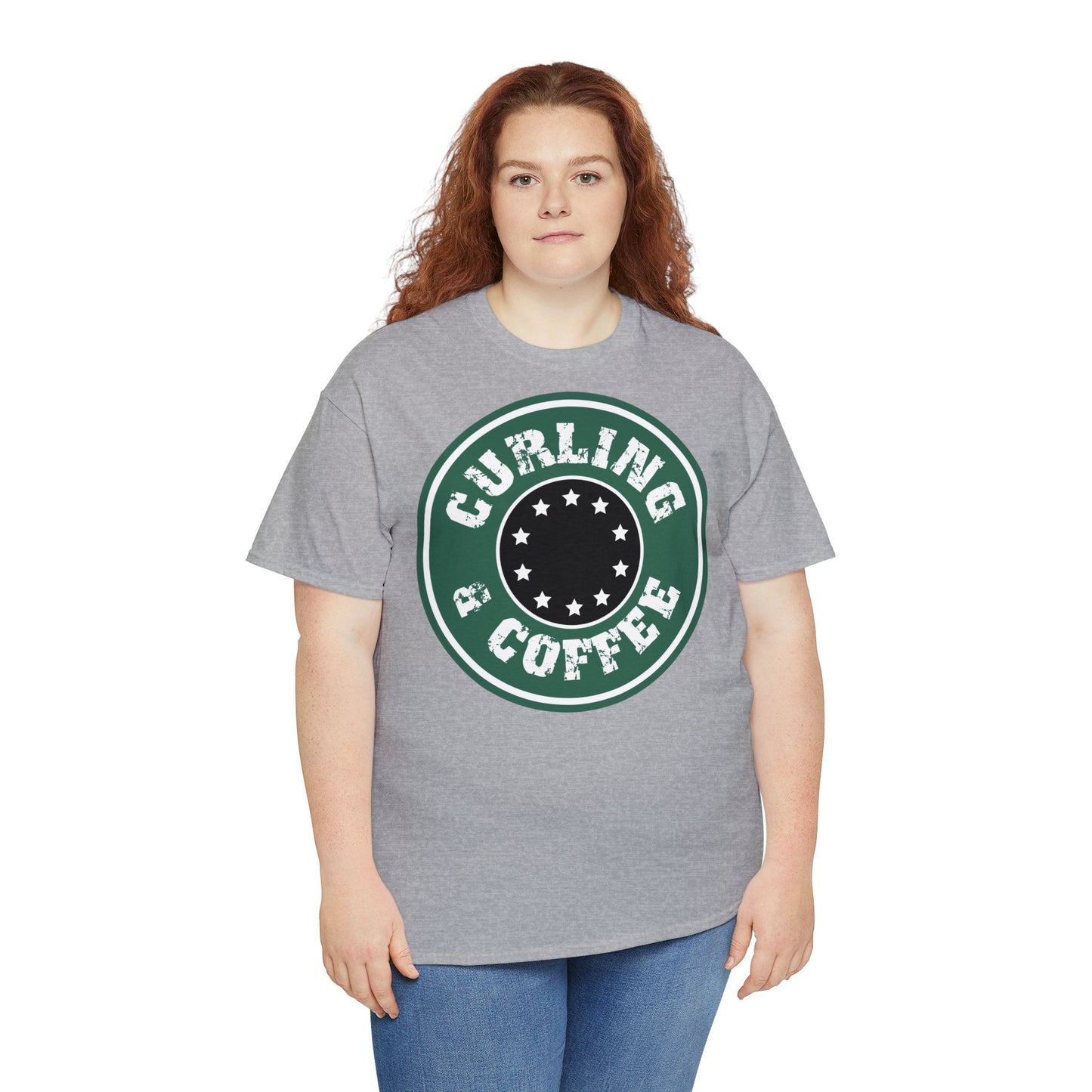 Curling & Coffee Design 2 Curling Unisex Heavy Cotton Tee