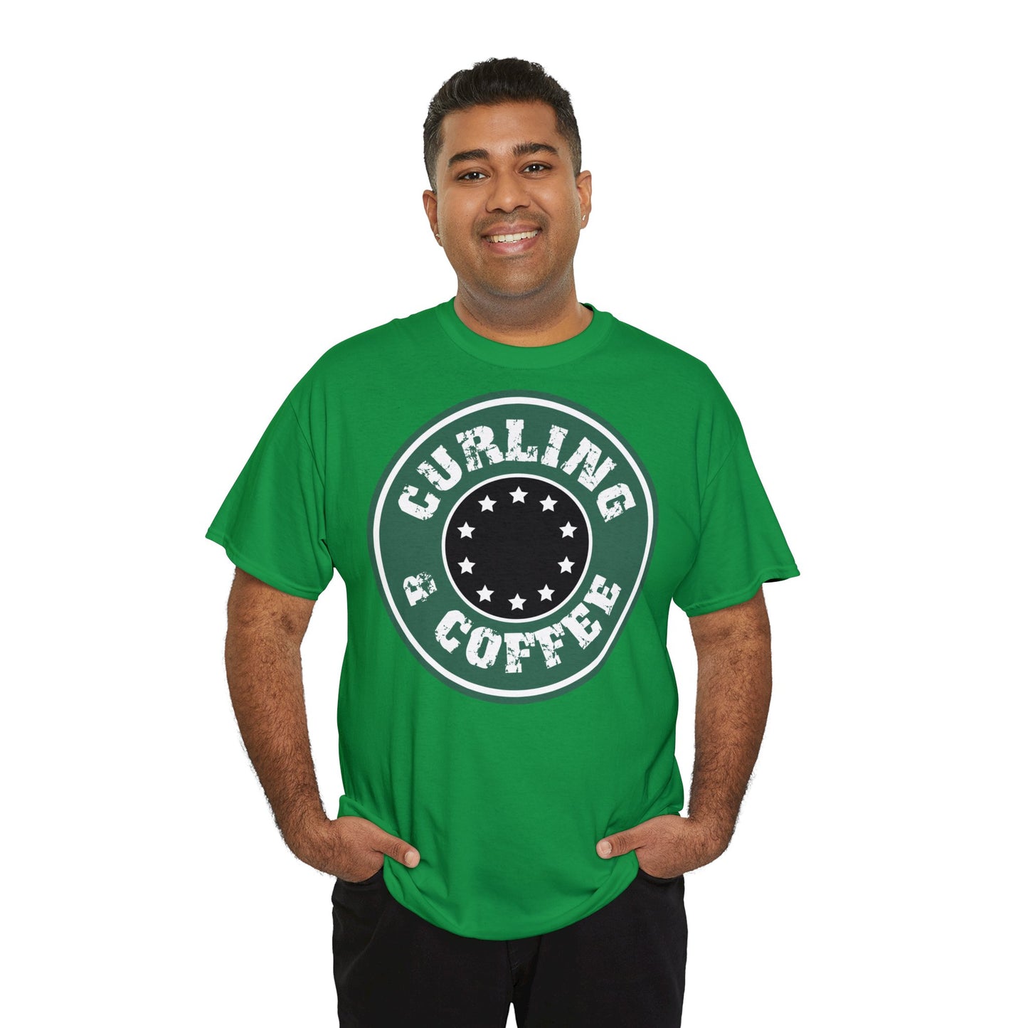 Curling & Coffee Design 2 Curling Unisex Heavy Cotton Tee