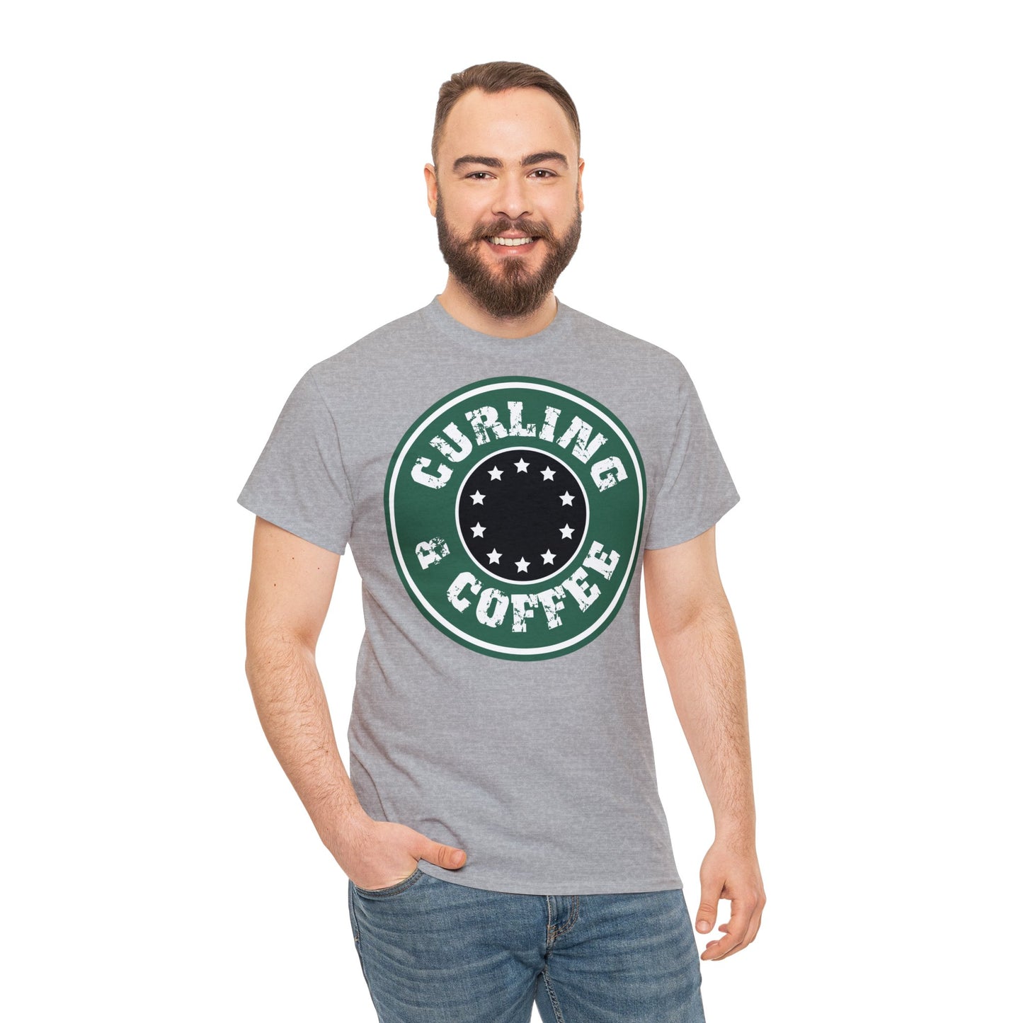 Curling & Coffee Design 2 Curling Unisex Heavy Cotton Tee