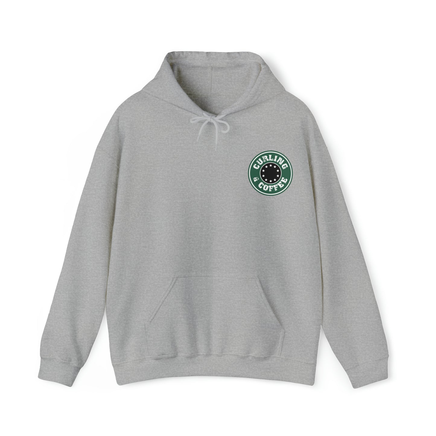 Curling and Coffee Design Hoodie Unisex Heavy Blend™ Hooded Sweatshirt