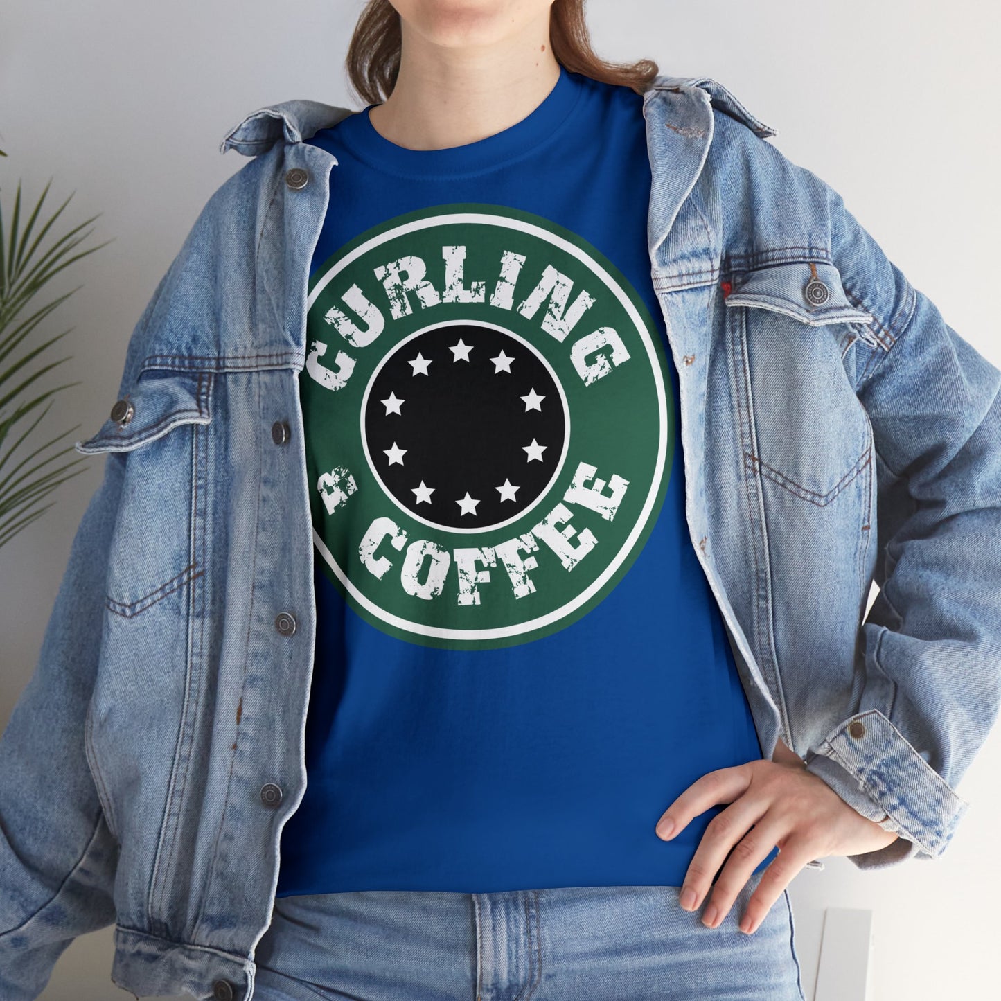 Curling & Coffee Design 2 Curling Unisex Heavy Cotton Tee