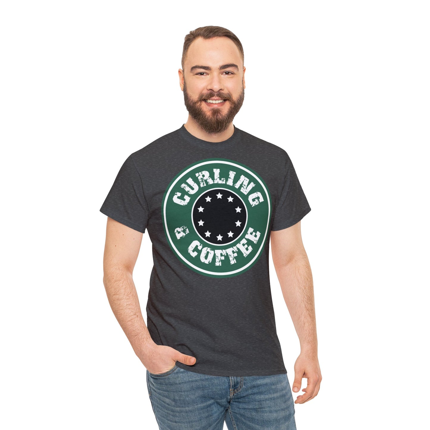 Curling & Coffee Design 2 Curling Unisex Heavy Cotton Tee
