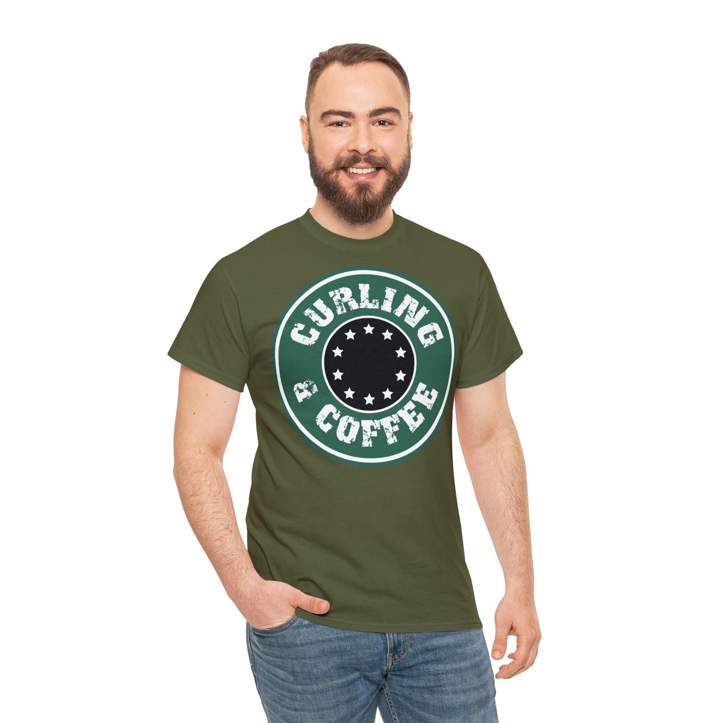 Curling & Coffee Design 2 Curling Unisex Heavy Cotton Tee