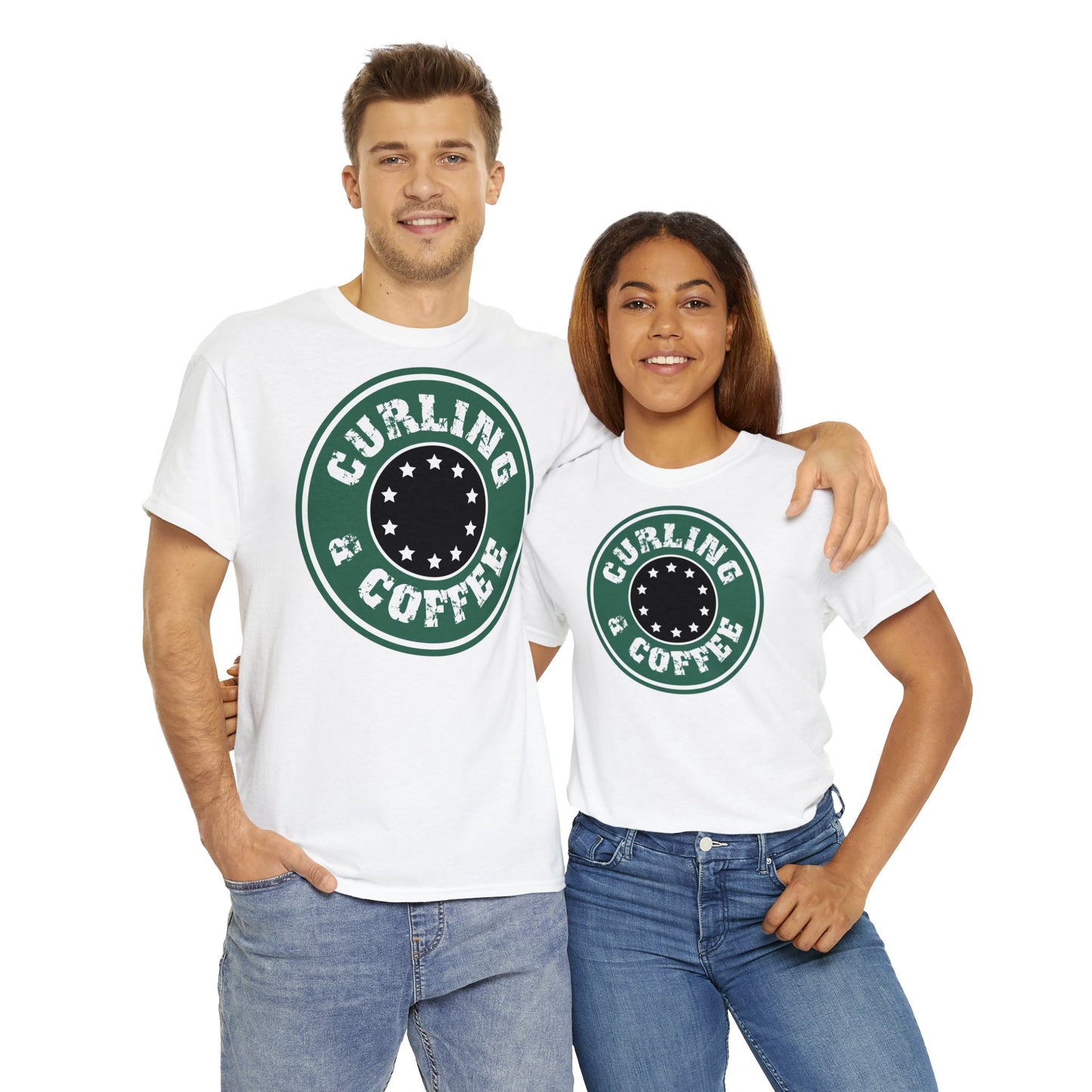 Curling & Coffee Design 2 Curling Unisex Heavy Cotton Tee