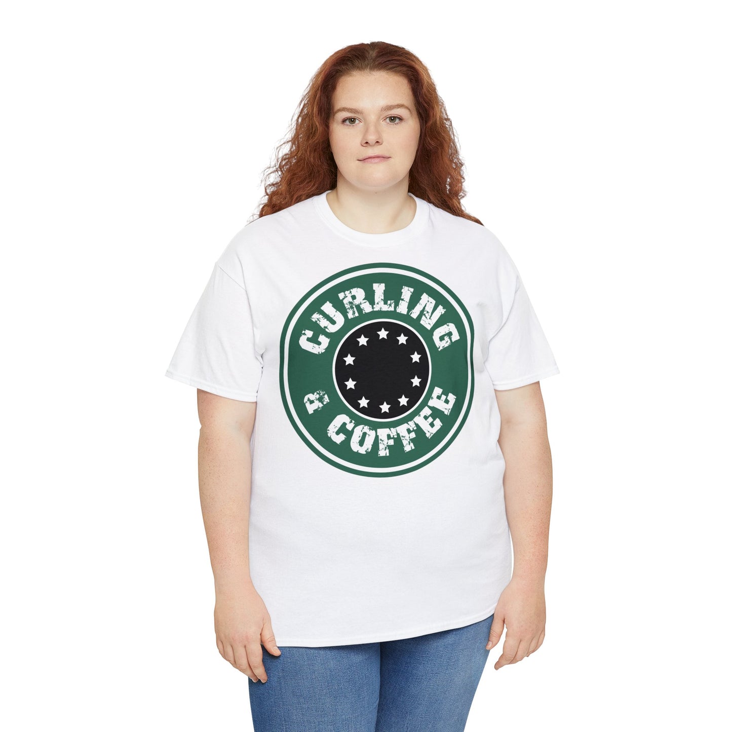 Curling & Coffee Design 2 Curling Unisex Heavy Cotton Tee