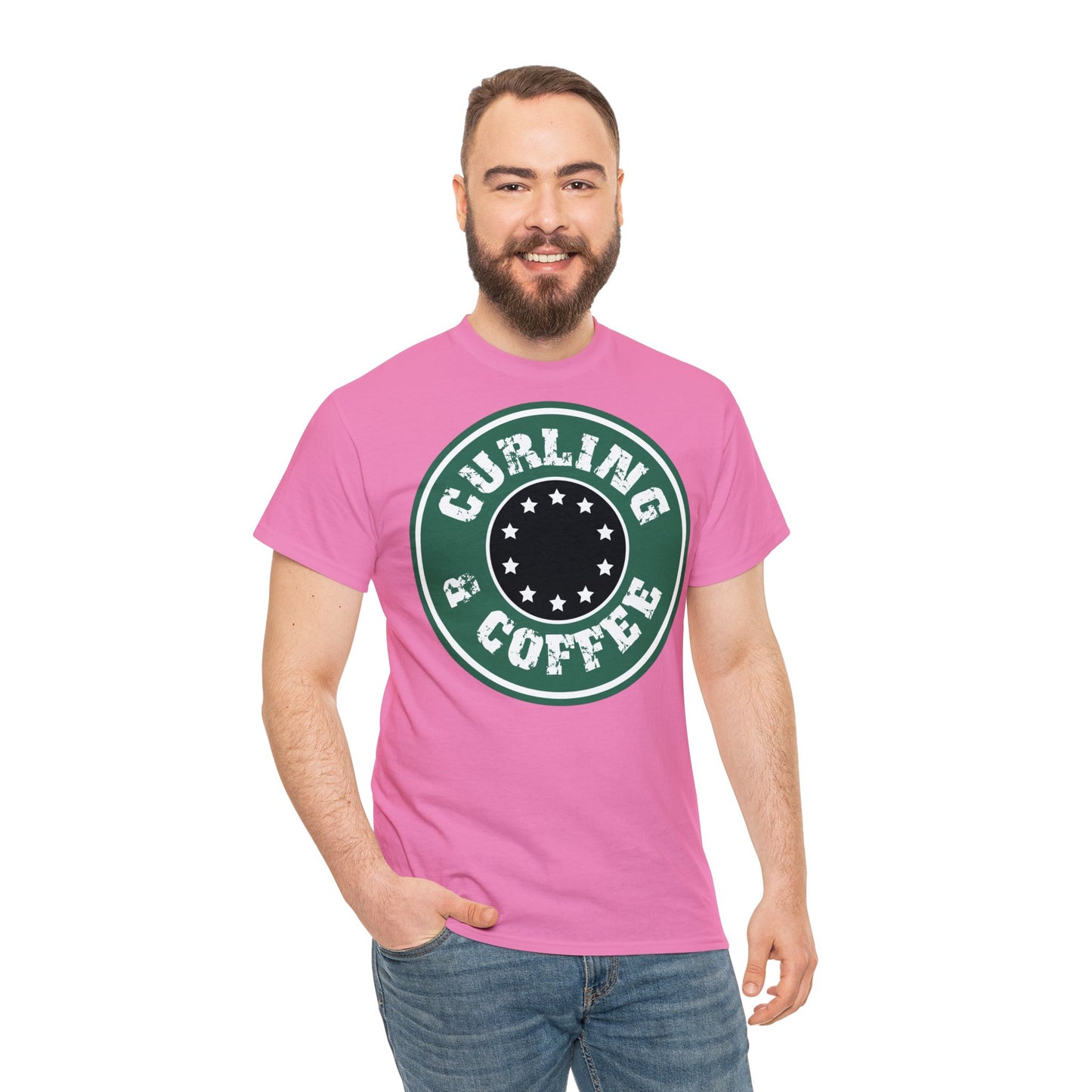 Curling & Coffee Design 2 Curling Unisex Heavy Cotton Tee