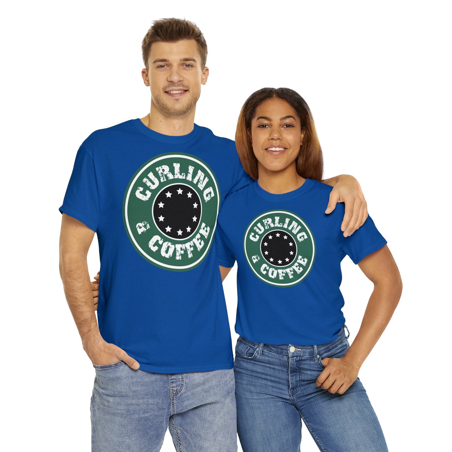 Curling & Coffee Design 2 Curling Unisex Heavy Cotton Tee