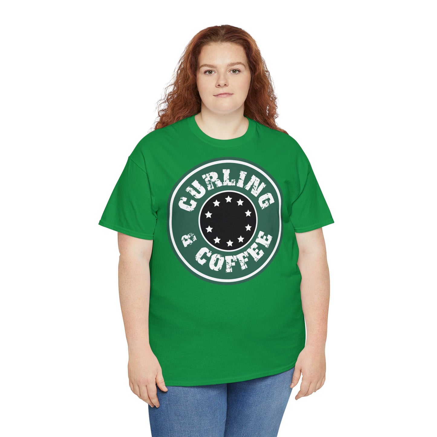 Curling & Coffee Design 2 Curling Unisex Heavy Cotton Tee