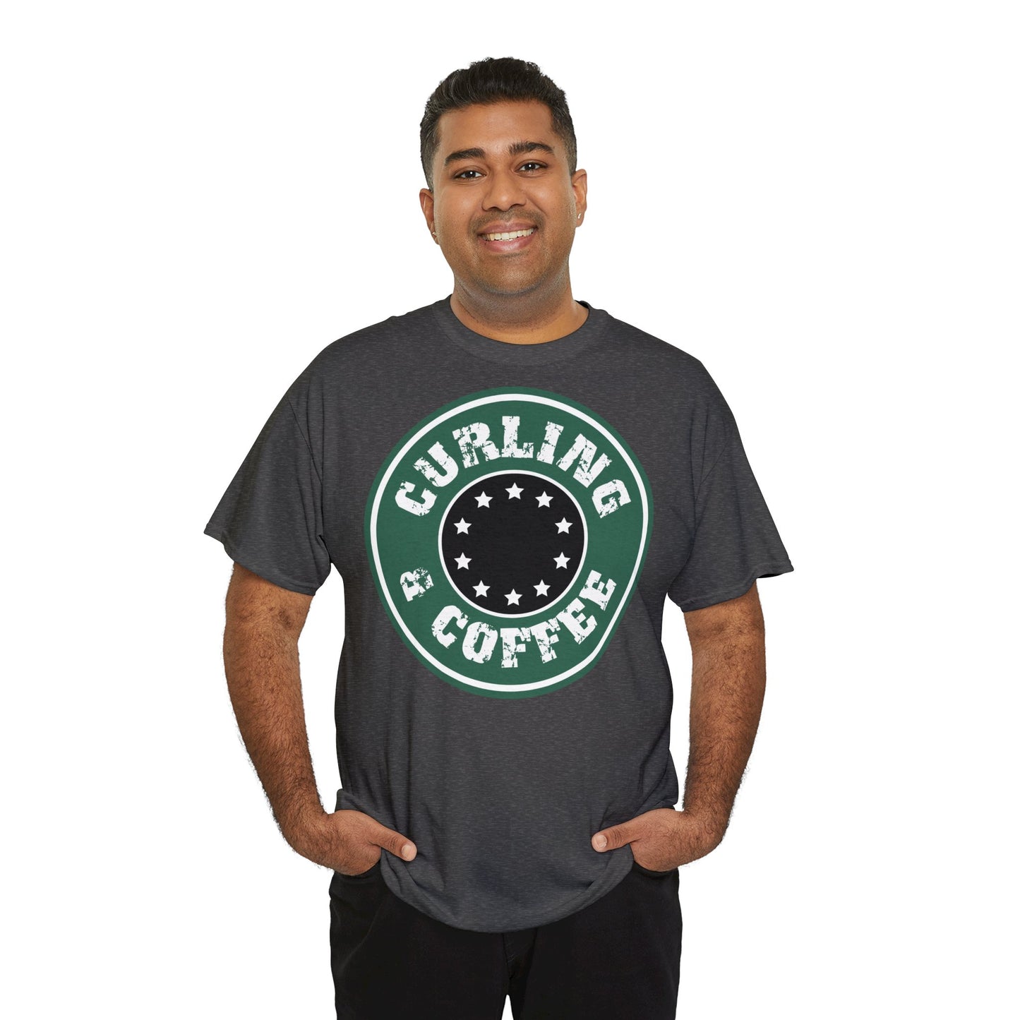 Curling & Coffee Design 2 Curling Unisex Heavy Cotton Tee