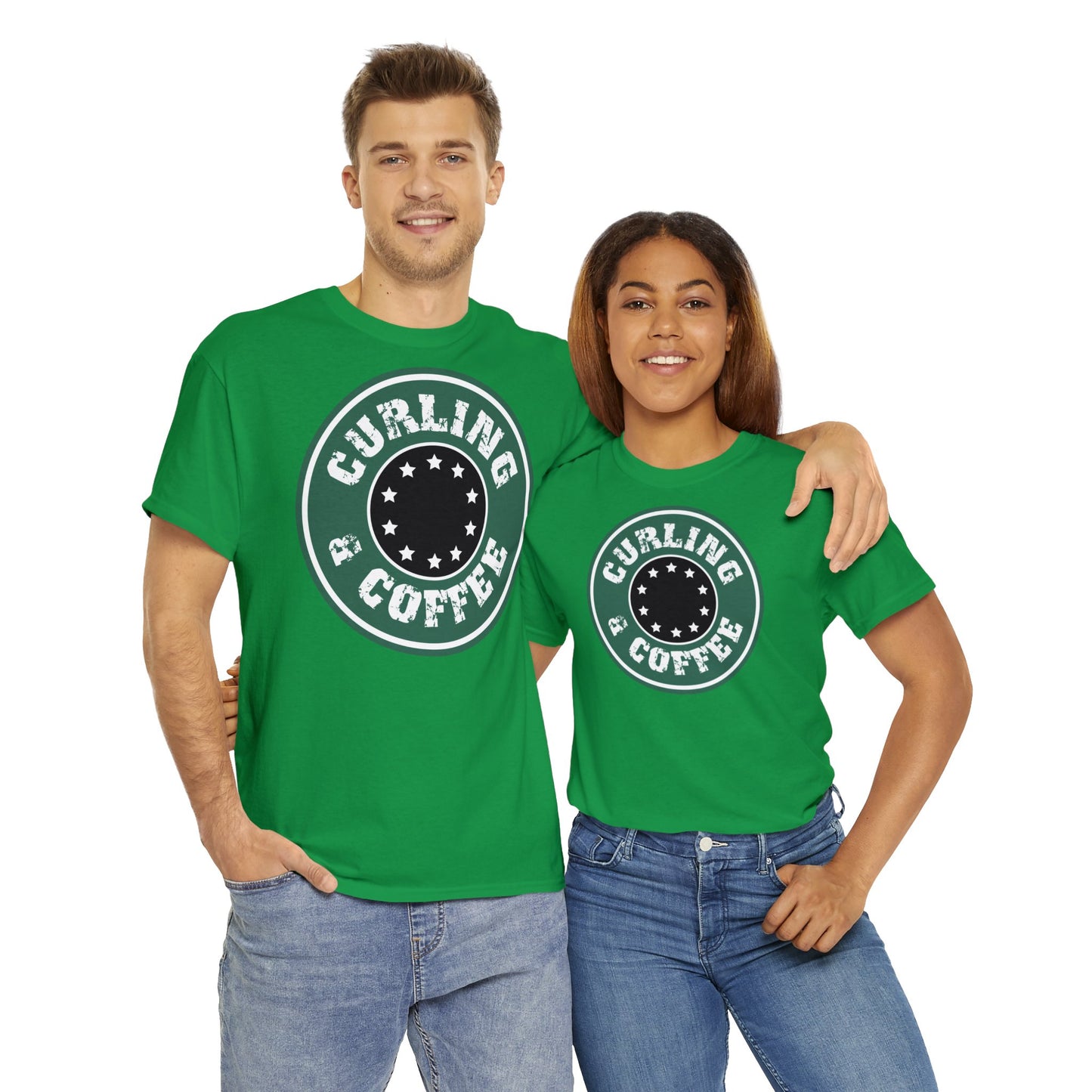 Curling & Coffee Design 2 Curling Unisex Heavy Cotton Tee