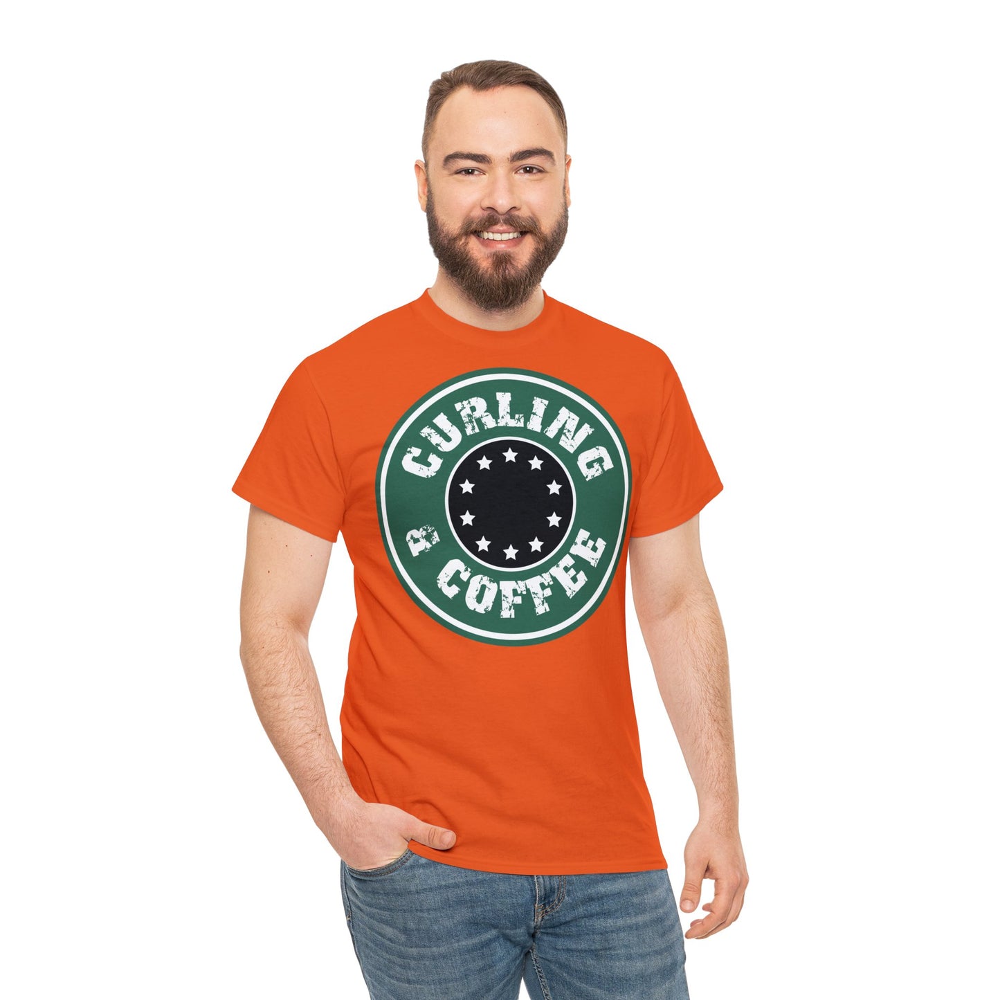 Curling & Coffee Design 2 Curling Unisex Heavy Cotton Tee