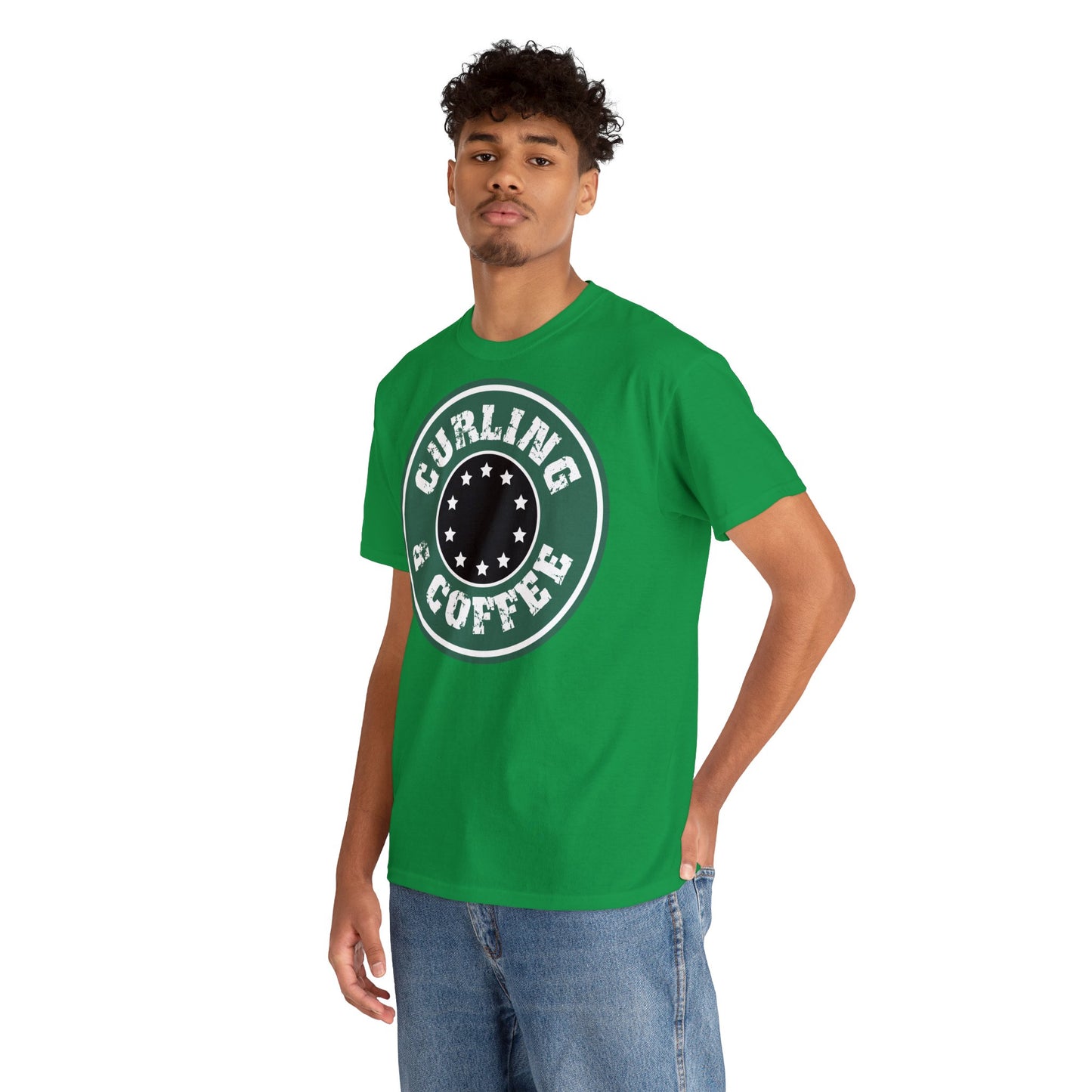 Curling & Coffee Design 2 Curling Unisex Heavy Cotton Tee