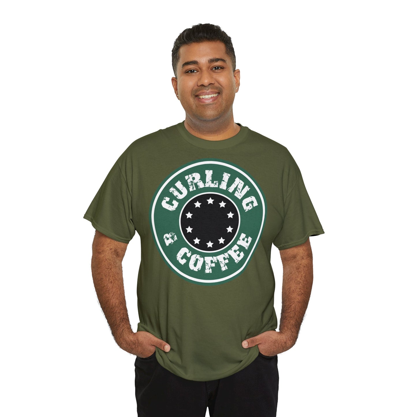 Curling & Coffee Design 2 Curling Unisex Heavy Cotton Tee