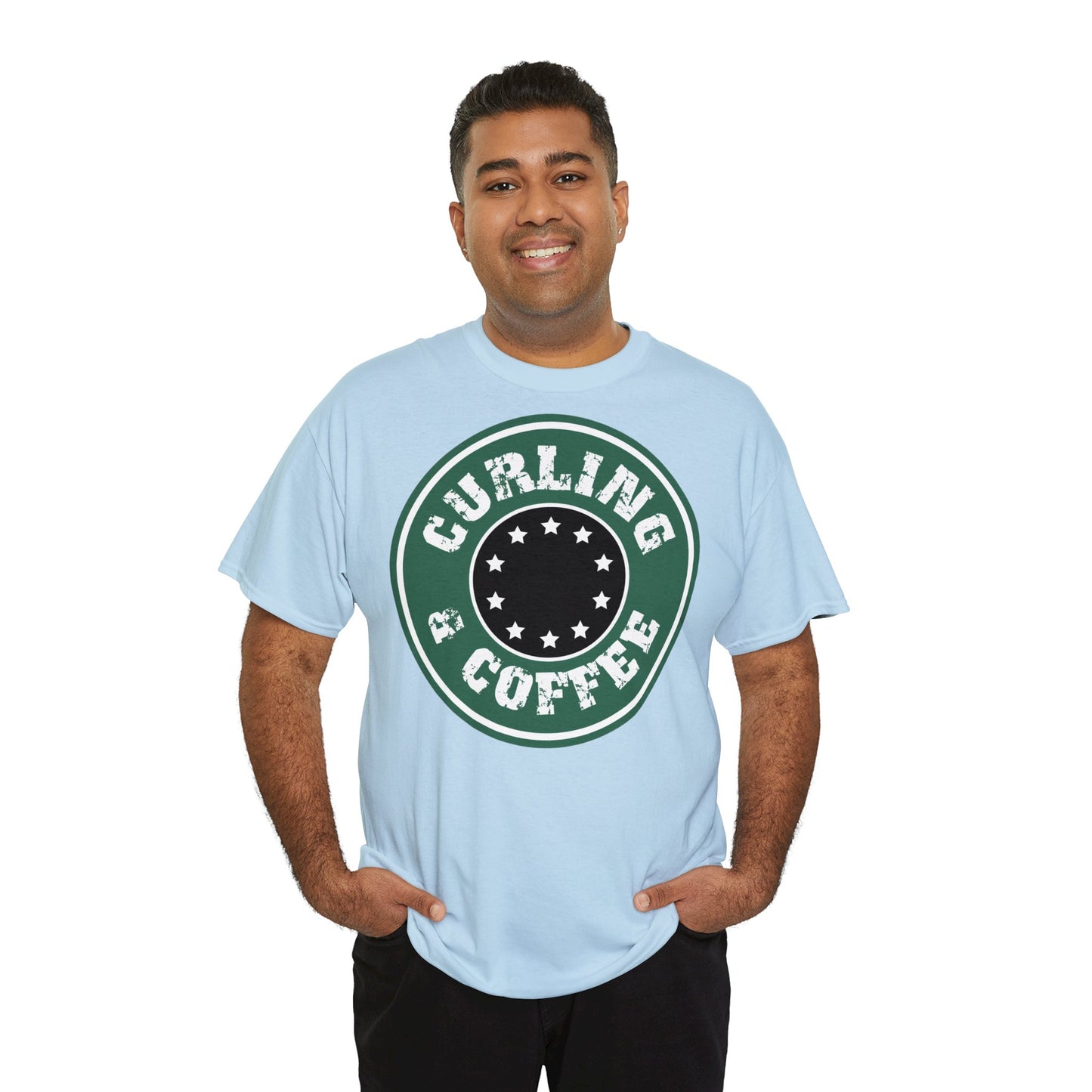 Curling & Coffee Design 2 Curling Unisex Heavy Cotton Tee