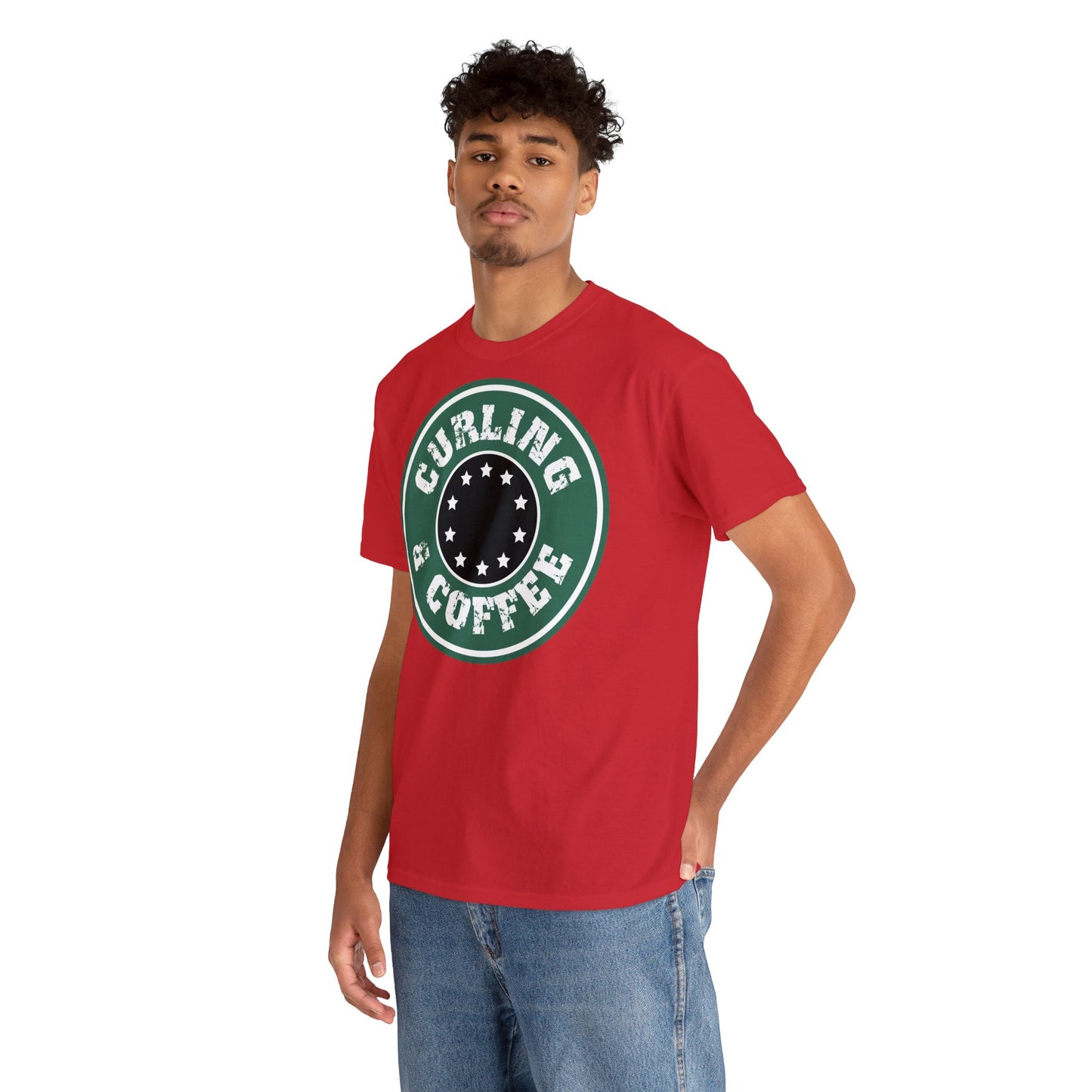 Curling & Coffee Design 2 Curling Unisex Heavy Cotton Tee