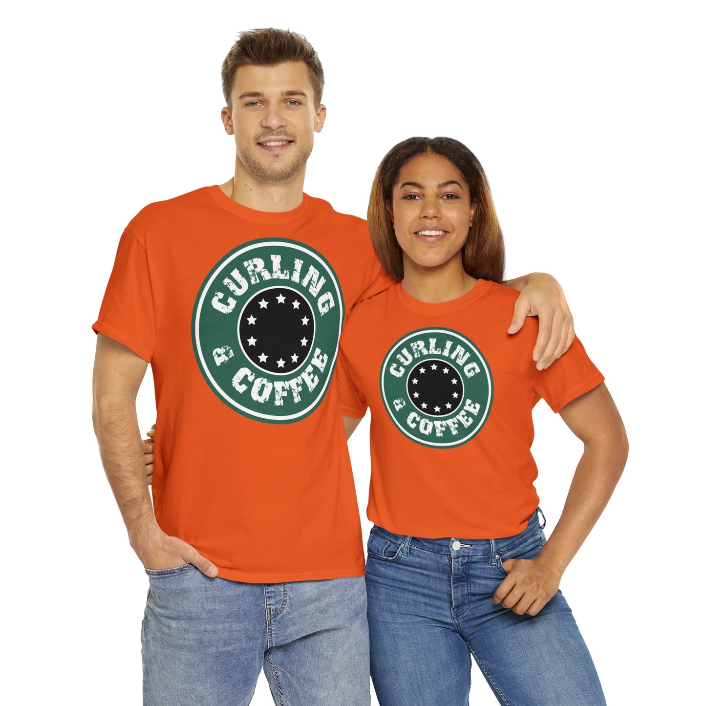 Curling & Coffee Design 2 Curling Unisex Heavy Cotton Tee