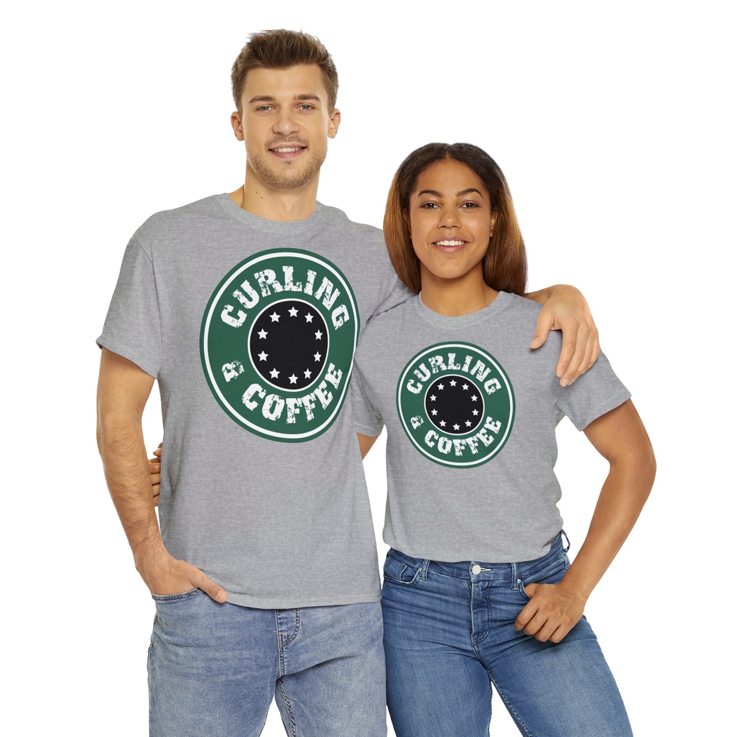 Curling & Coffee Design 2 Curling Unisex Heavy Cotton Tee
