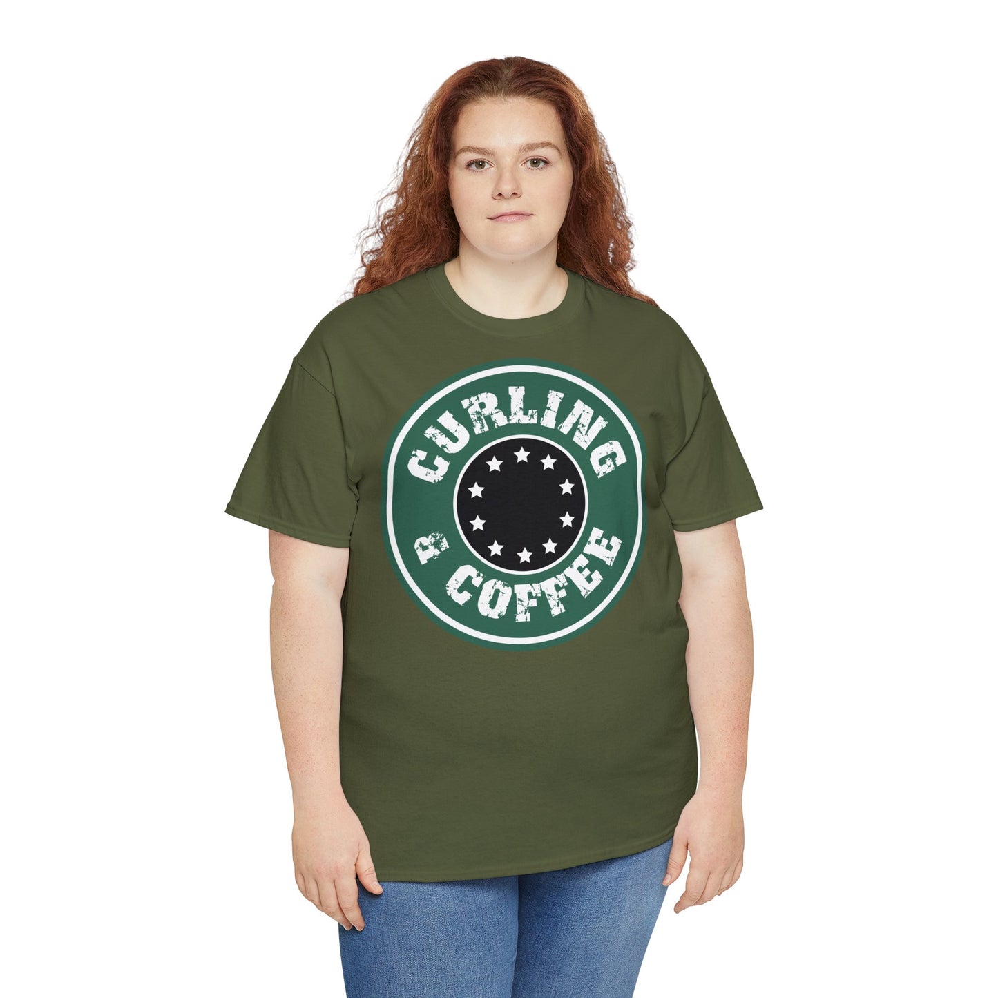 Curling & Coffee Design 2 Curling Unisex Heavy Cotton Tee