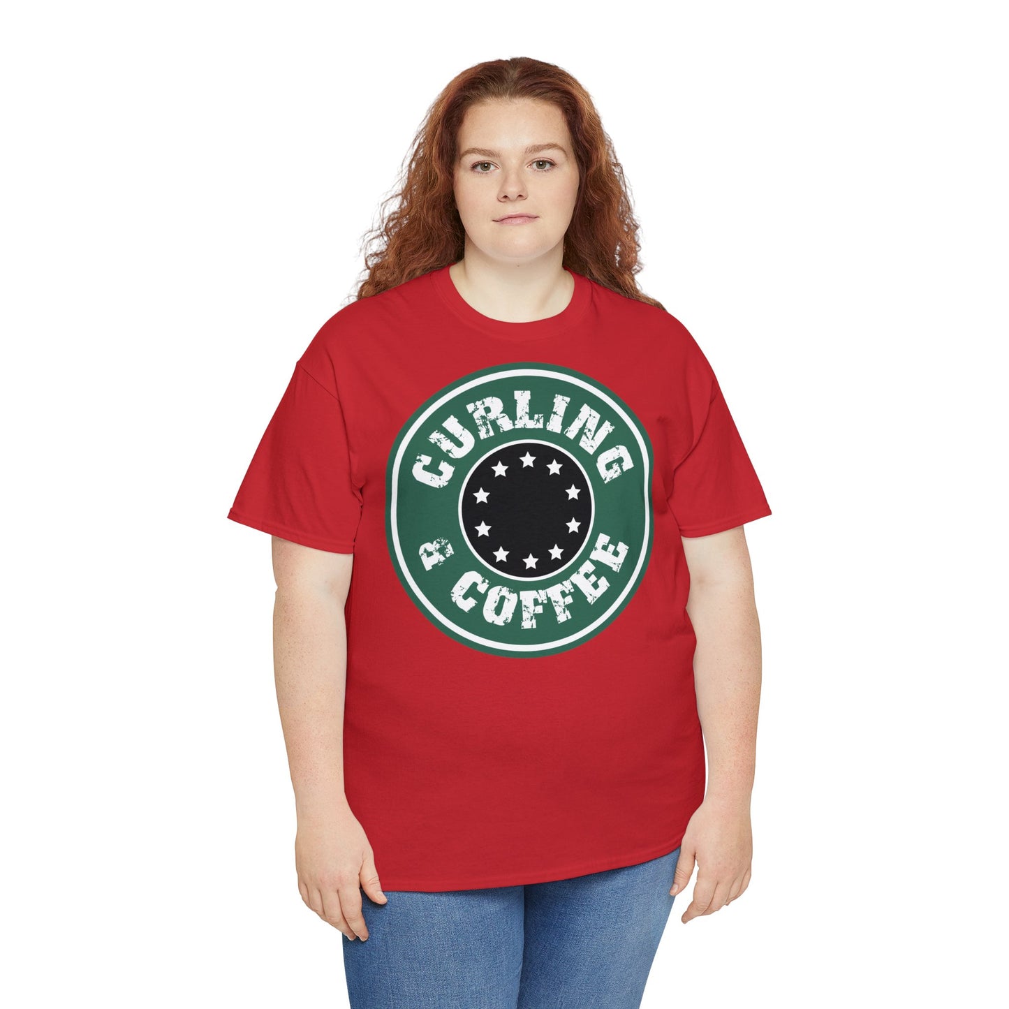 Curling & Coffee Design 2 Curling Unisex Heavy Cotton Tee