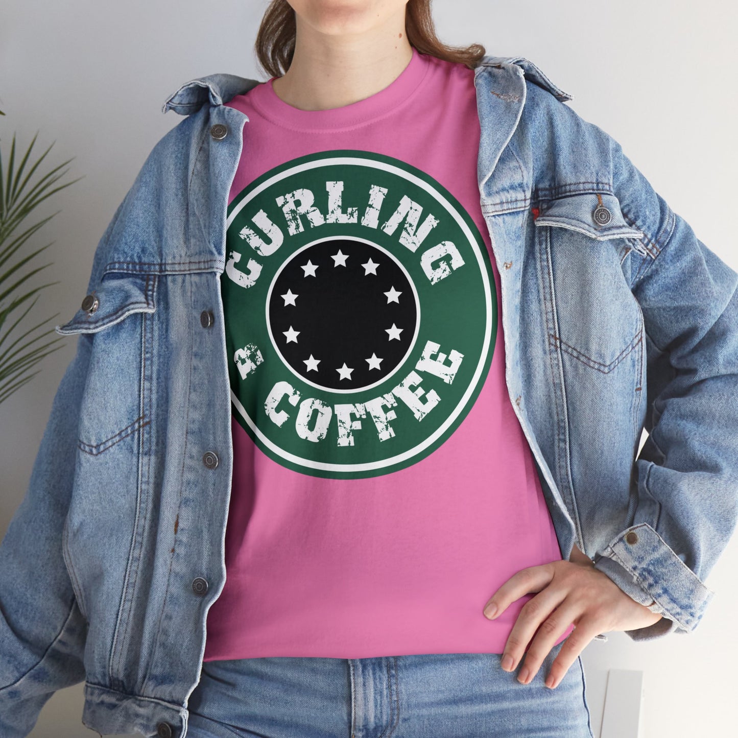 Curling & Coffee Design 2 Curling Unisex Heavy Cotton Tee