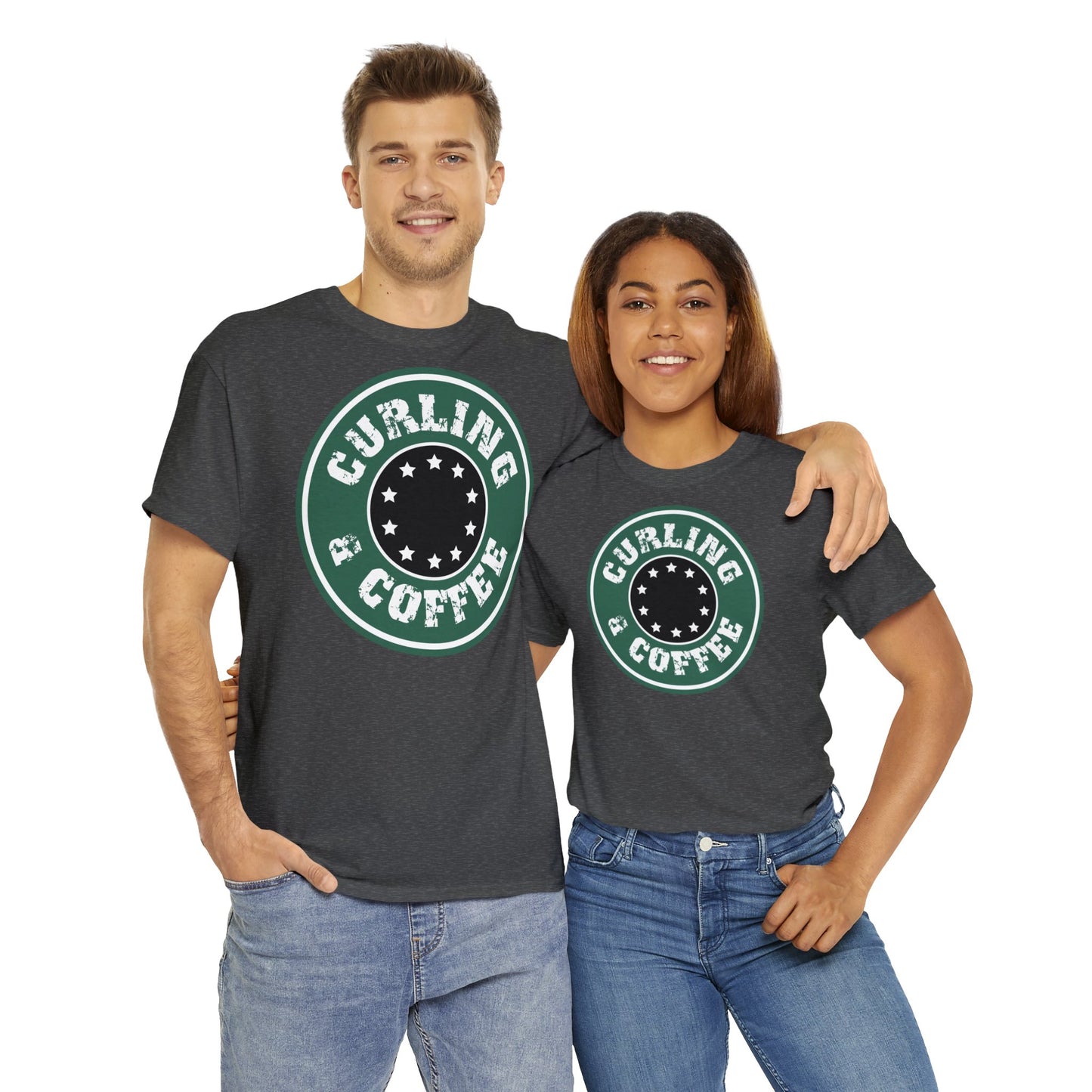 Curling & Coffee Design 2 Curling Unisex Heavy Cotton Tee