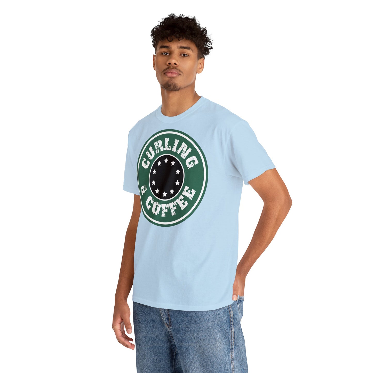 Curling & Coffee Design 2 Curling Unisex Heavy Cotton Tee