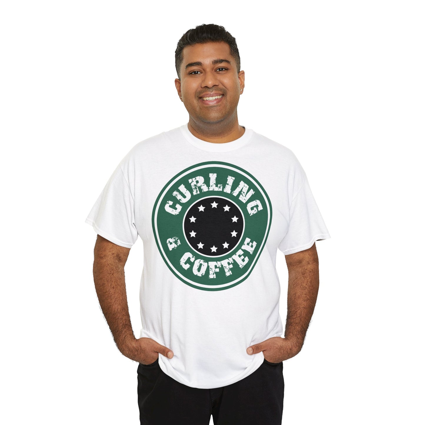 Curling & Coffee Design 2 Curling Unisex Heavy Cotton Tee