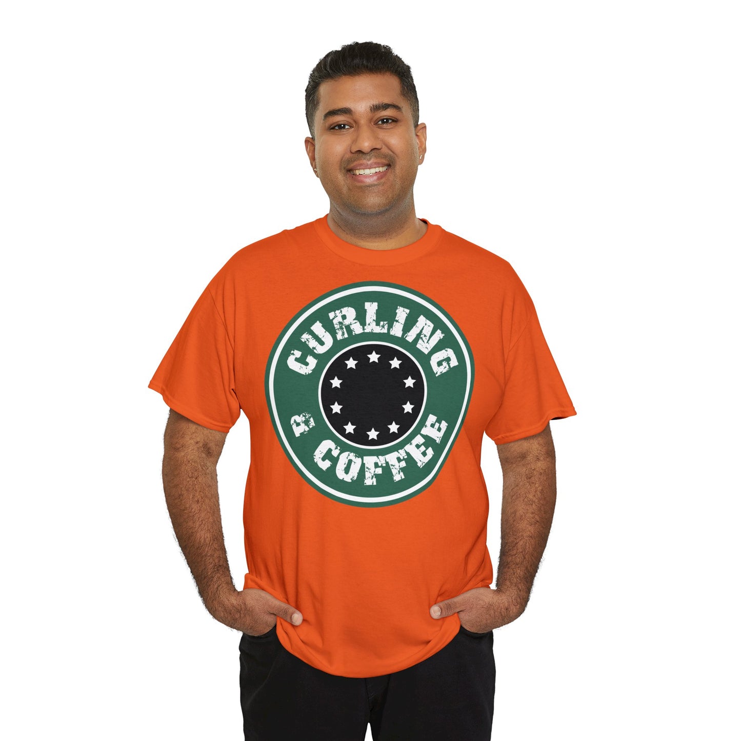 Curling & Coffee Design 2 Curling Unisex Heavy Cotton Tee