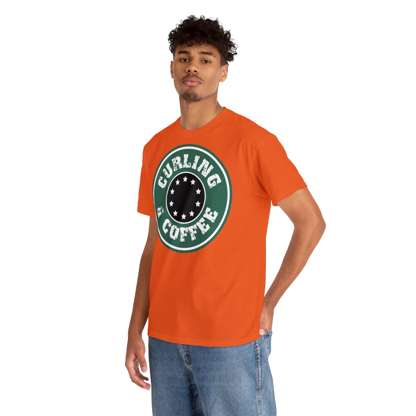 Curling & Coffee Design 2 Curling Unisex Heavy Cotton Tee