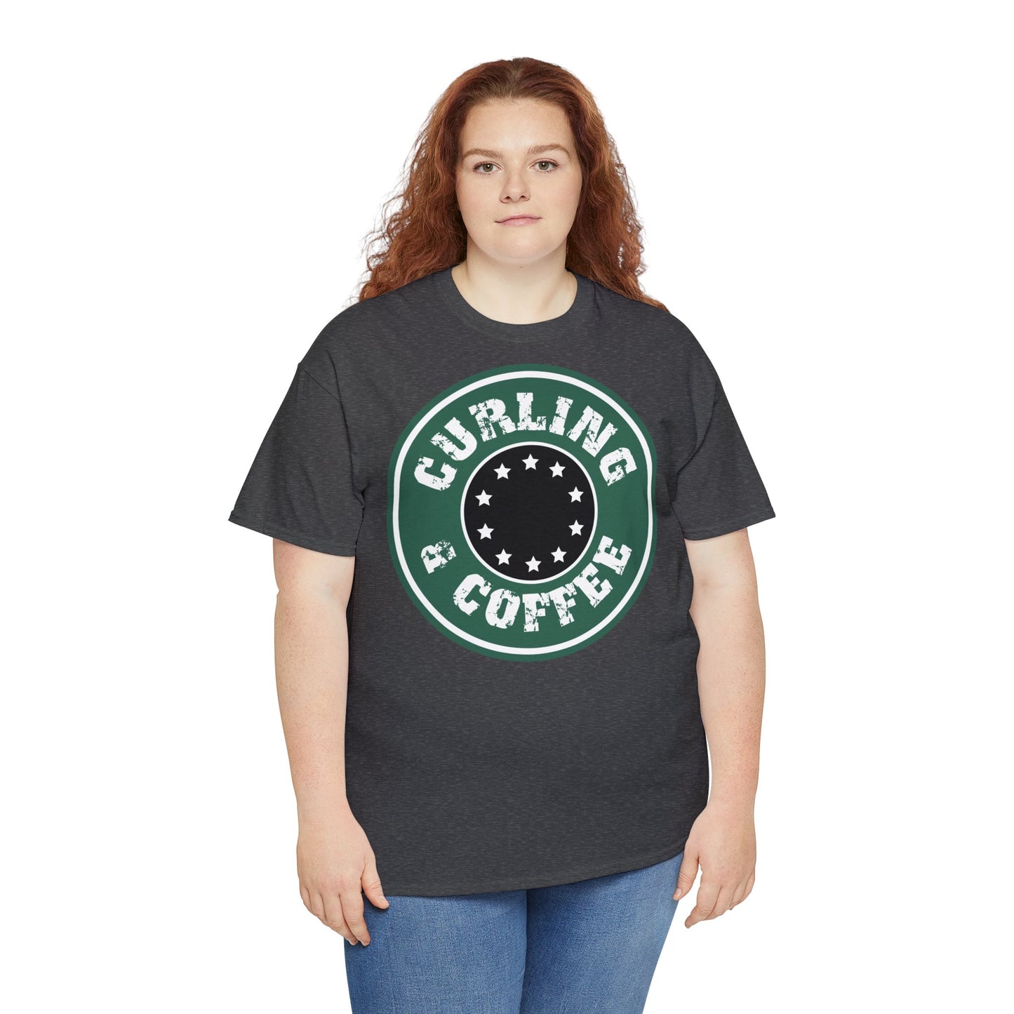 Curling & Coffee Design 2 Curling Unisex Heavy Cotton Tee
