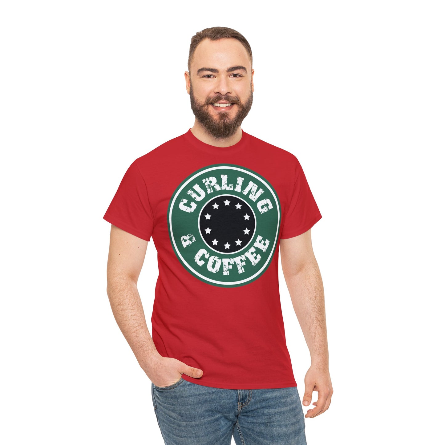 Curling & Coffee Design 2 Curling Unisex Heavy Cotton Tee