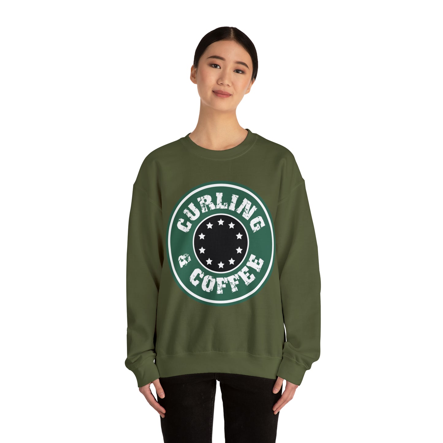 Curling & Coffee Design 2 Curling Club Unisex Heavy Blend™ Crewneck Sweatshirt