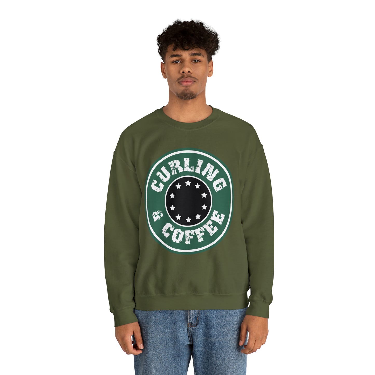 Curling & Coffee Design 2 Curling Club Unisex Heavy Blend™ Crewneck Sweatshirt