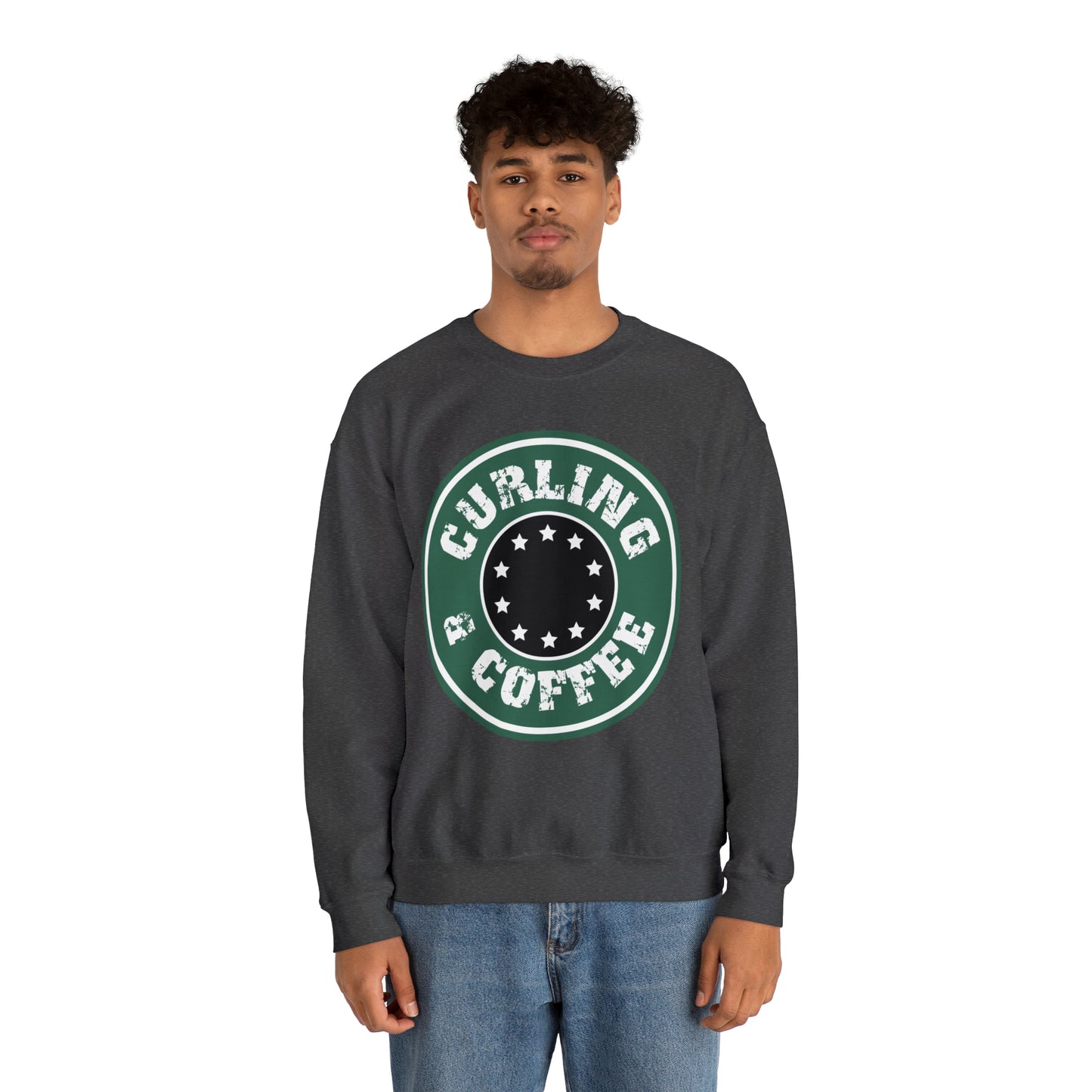 Curling & Coffee Design 2 Curling Club Unisex Heavy Blend™ Crewneck Sweatshirt